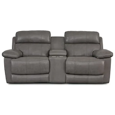 Casual Power Headrest Reclining Console Loveseat with USB Ports